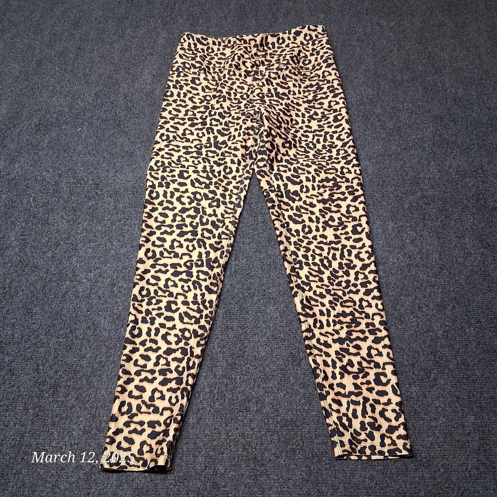 Kyodan Leopard‎ Print Leggings Women Size Medium Athleisure Stretch Spandex